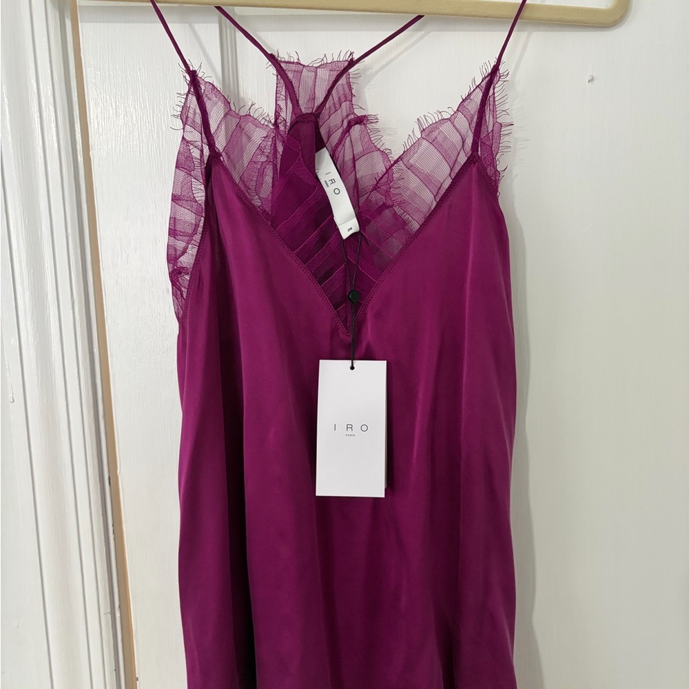IRO Magenta Lace Detail top
